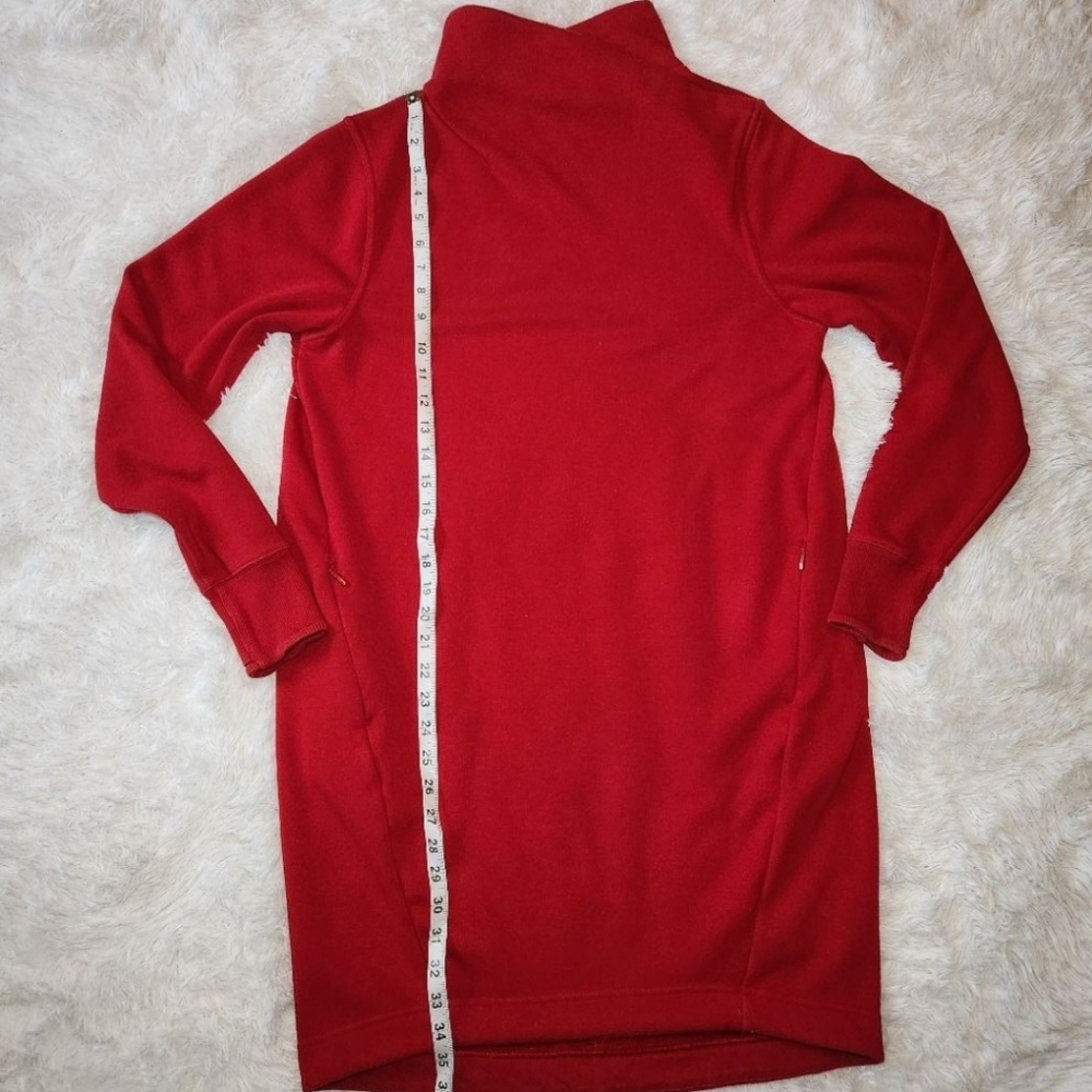 Athleta Cozy Karma Red Mock Neck Oversize Mini Sweatshirt Dress - Picture 7 of 11